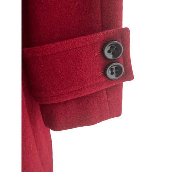 Mackintosh Red Wool-Blend Lined Coat w/Pockets Size S Peacoat Single Breasted - Picture 3 of 11